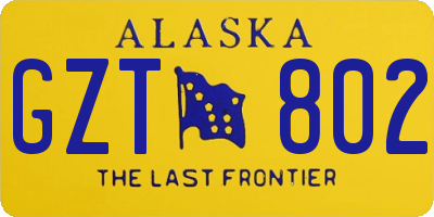 AK license plate GZT802