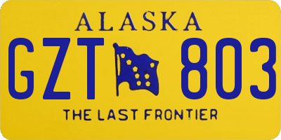 AK license plate GZT803