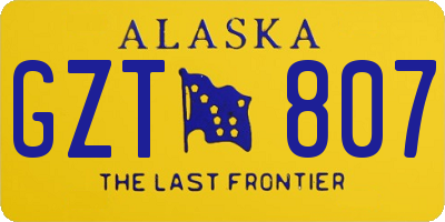 AK license plate GZT807