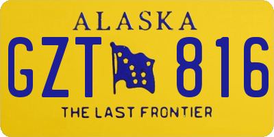 AK license plate GZT816