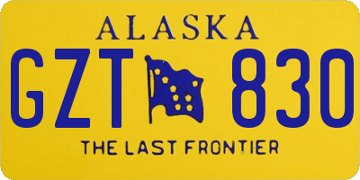 AK license plate GZT830