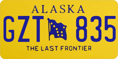 AK license plate GZT835