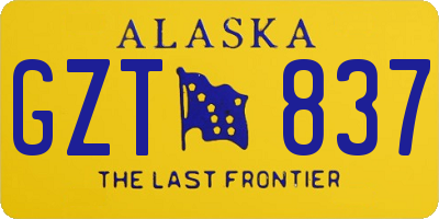 AK license plate GZT837