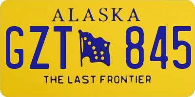 AK license plate GZT845