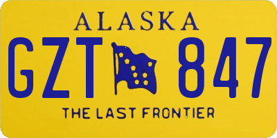 AK license plate GZT847