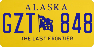 AK license plate GZT848