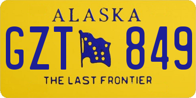 AK license plate GZT849