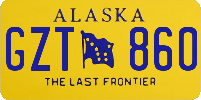 AK license plate GZT860