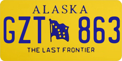 AK license plate GZT863