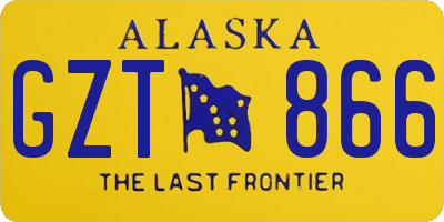 AK license plate GZT866