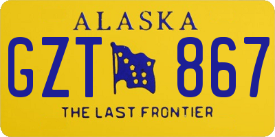 AK license plate GZT867