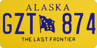 AK license plate GZT874