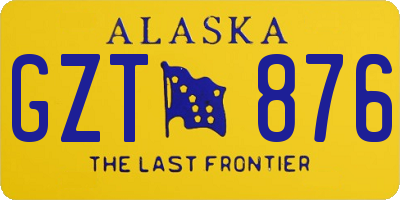 AK license plate GZT876