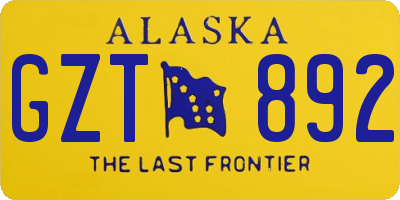 AK license plate GZT892