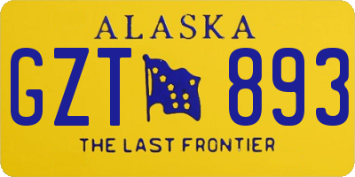 AK license plate GZT893