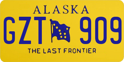 AK license plate GZT909