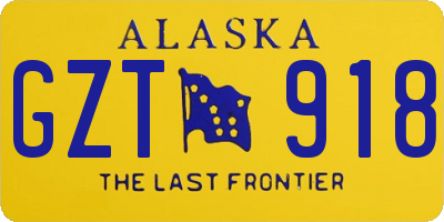 AK license plate GZT918