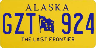 AK license plate GZT924