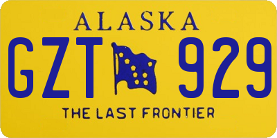 AK license plate GZT929