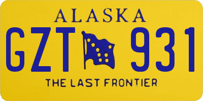 AK license plate GZT931