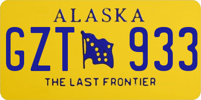 AK license plate GZT933