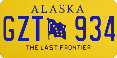 AK license plate GZT934