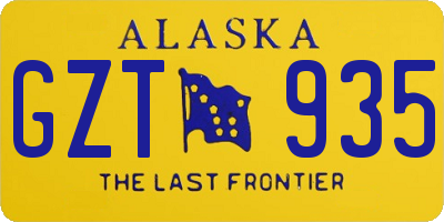 AK license plate GZT935