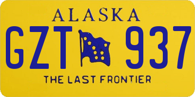 AK license plate GZT937