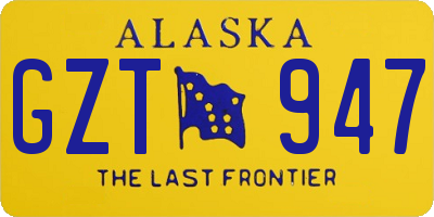 AK license plate GZT947