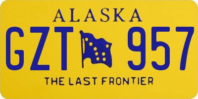 AK license plate GZT957