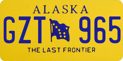 AK license plate GZT965