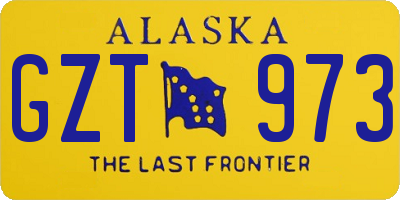 AK license plate GZT973