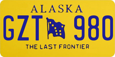 AK license plate GZT980