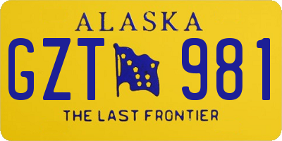 AK license plate GZT981