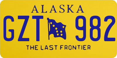 AK license plate GZT982