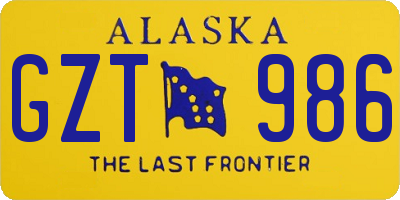 AK license plate GZT986