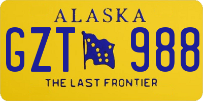 AK license plate GZT988