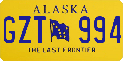 AK license plate GZT994