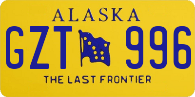 AK license plate GZT996