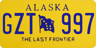 AK license plate GZT997