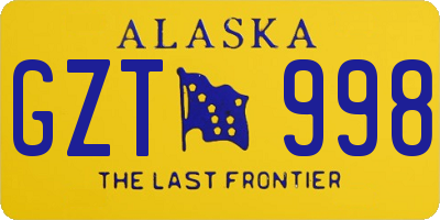 AK license plate GZT998