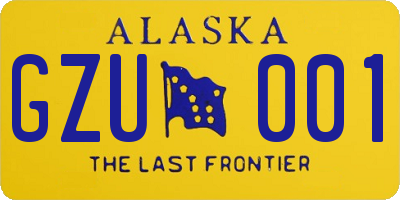 AK license plate GZU001