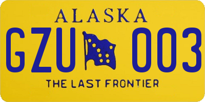 AK license plate GZU003