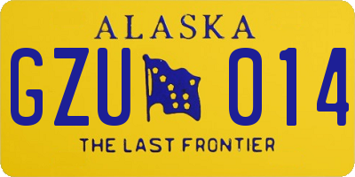 AK license plate GZU014