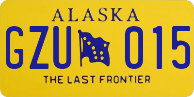 AK license plate GZU015