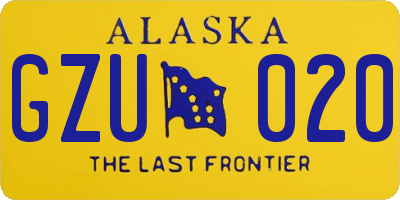 AK license plate GZU020