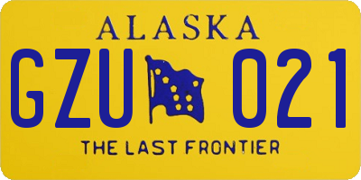 AK license plate GZU021