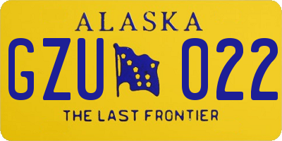 AK license plate GZU022