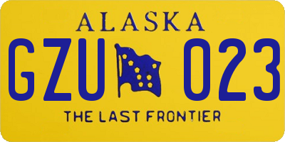 AK license plate GZU023