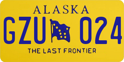 AK license plate GZU024